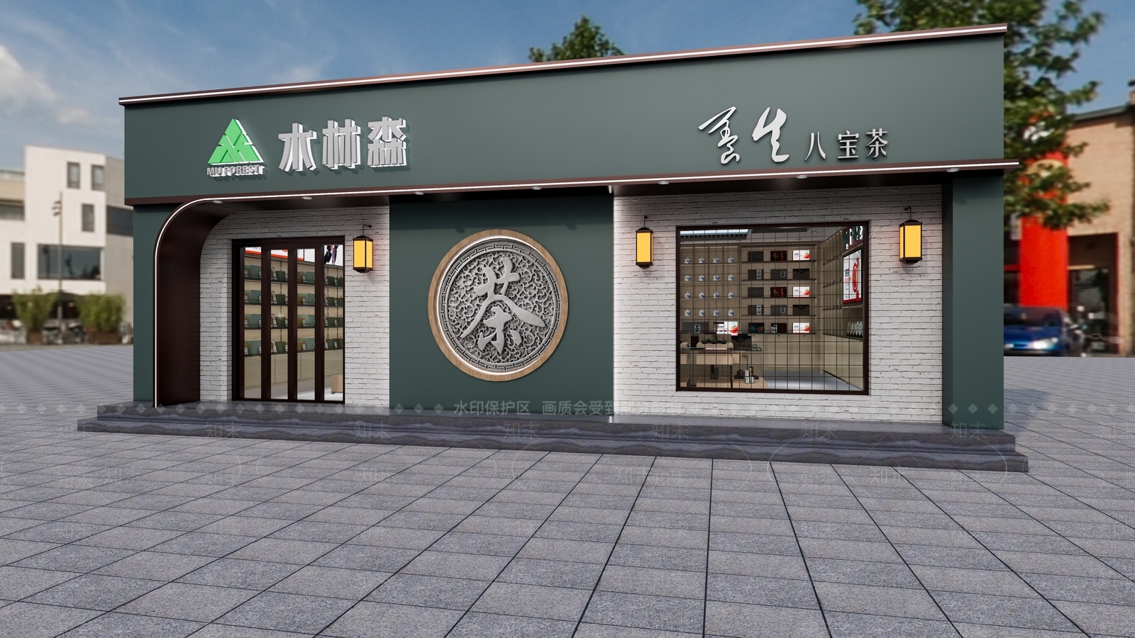 新中式其他店铺SU模型下载【ID:1163352374】