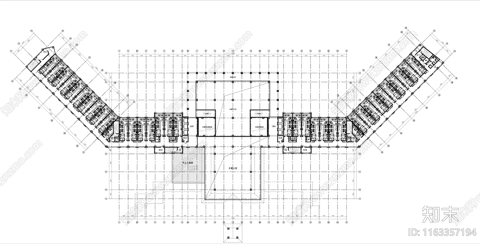 新中式酒店建筑施工图下载【ID:1163357194】