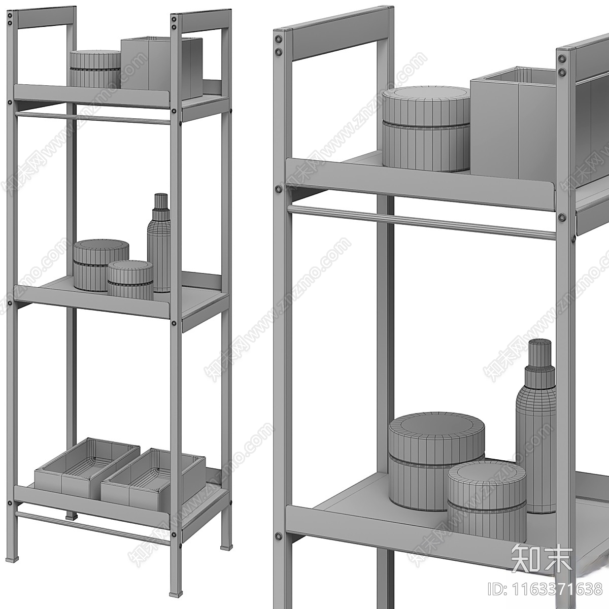 现代置物架3D模型下载【ID:1163371638】