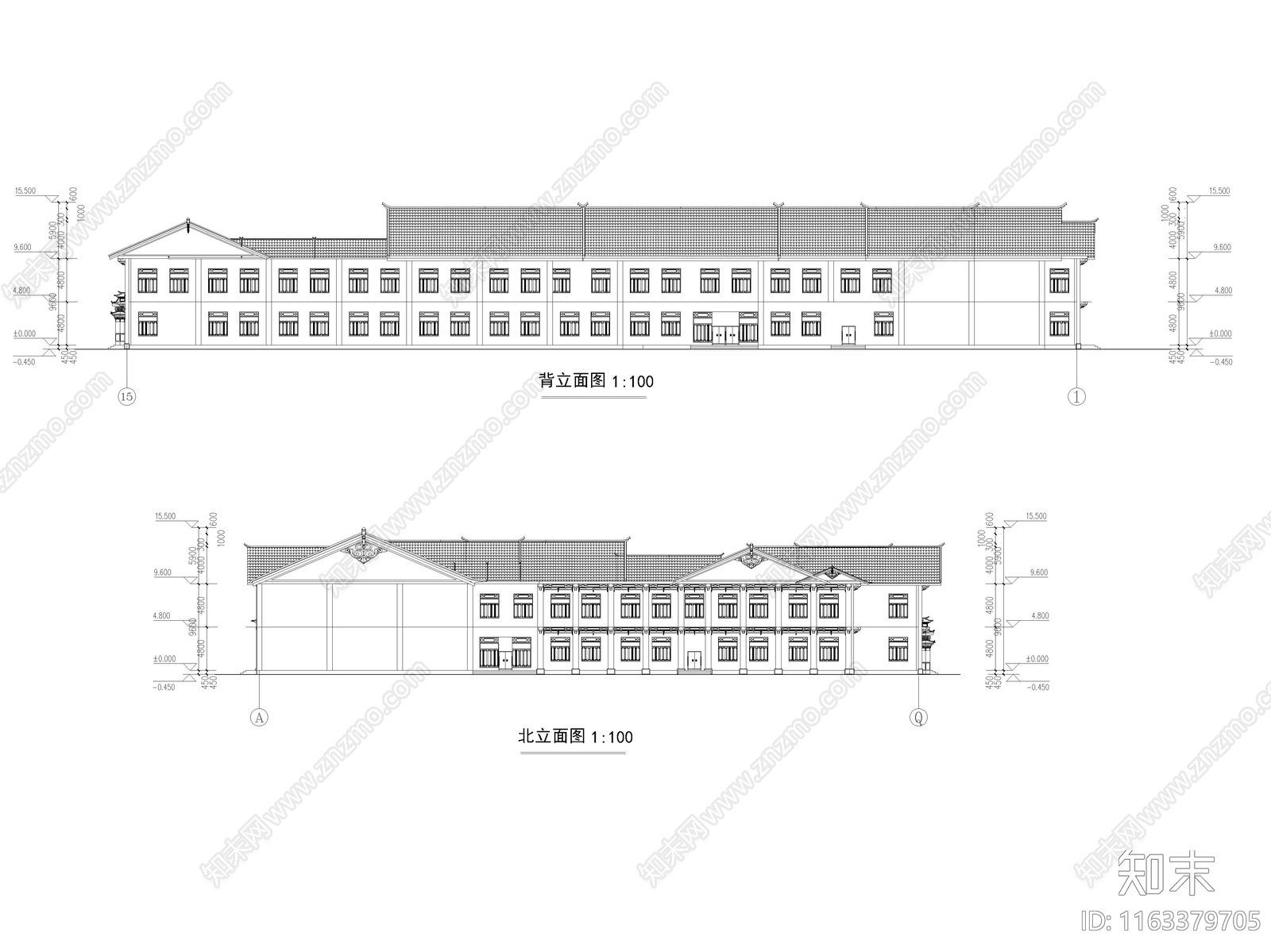 现代中式博物馆建筑施工图下载【ID:1163379705】