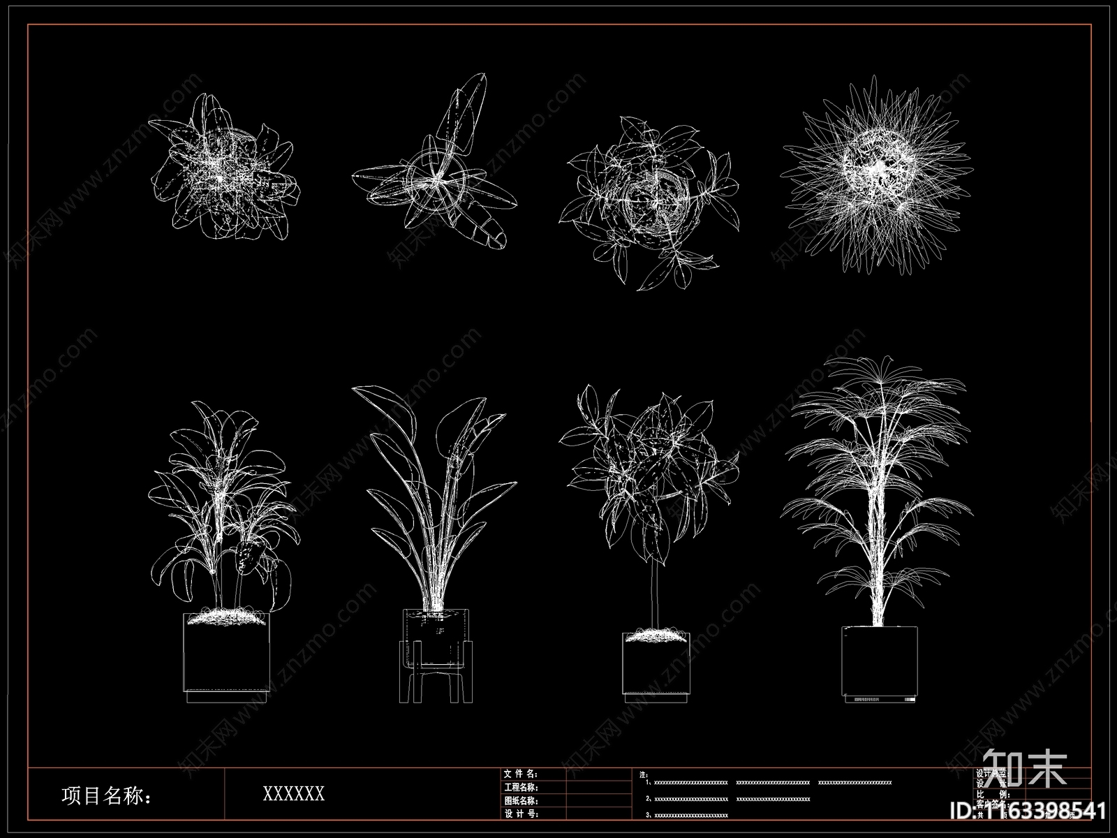 现代综合植物图库施工图下载【ID:1163398541】