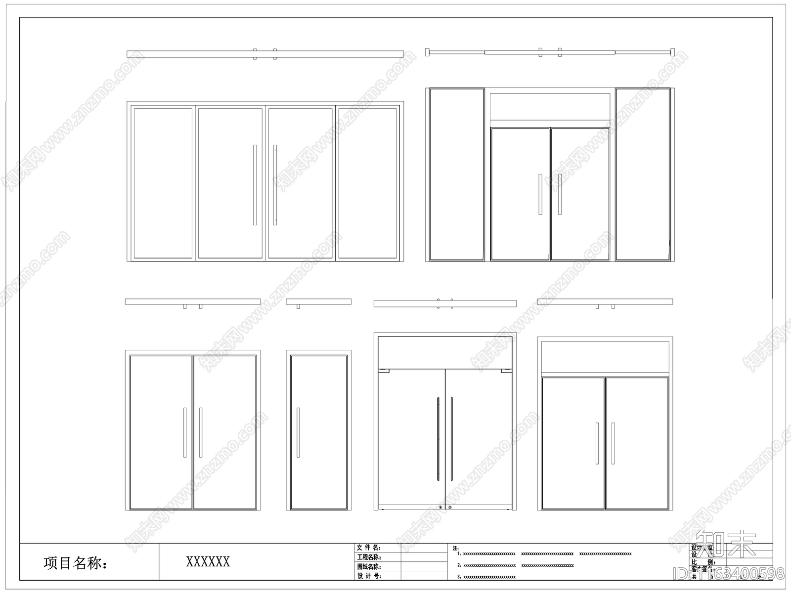 现代门cad施工图下载【ID:1163400598】