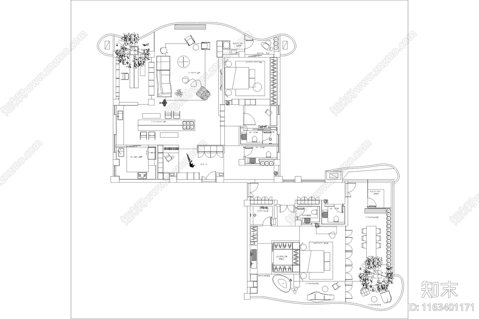 其他家装平面图cad施工图下载【ID:1163401171】