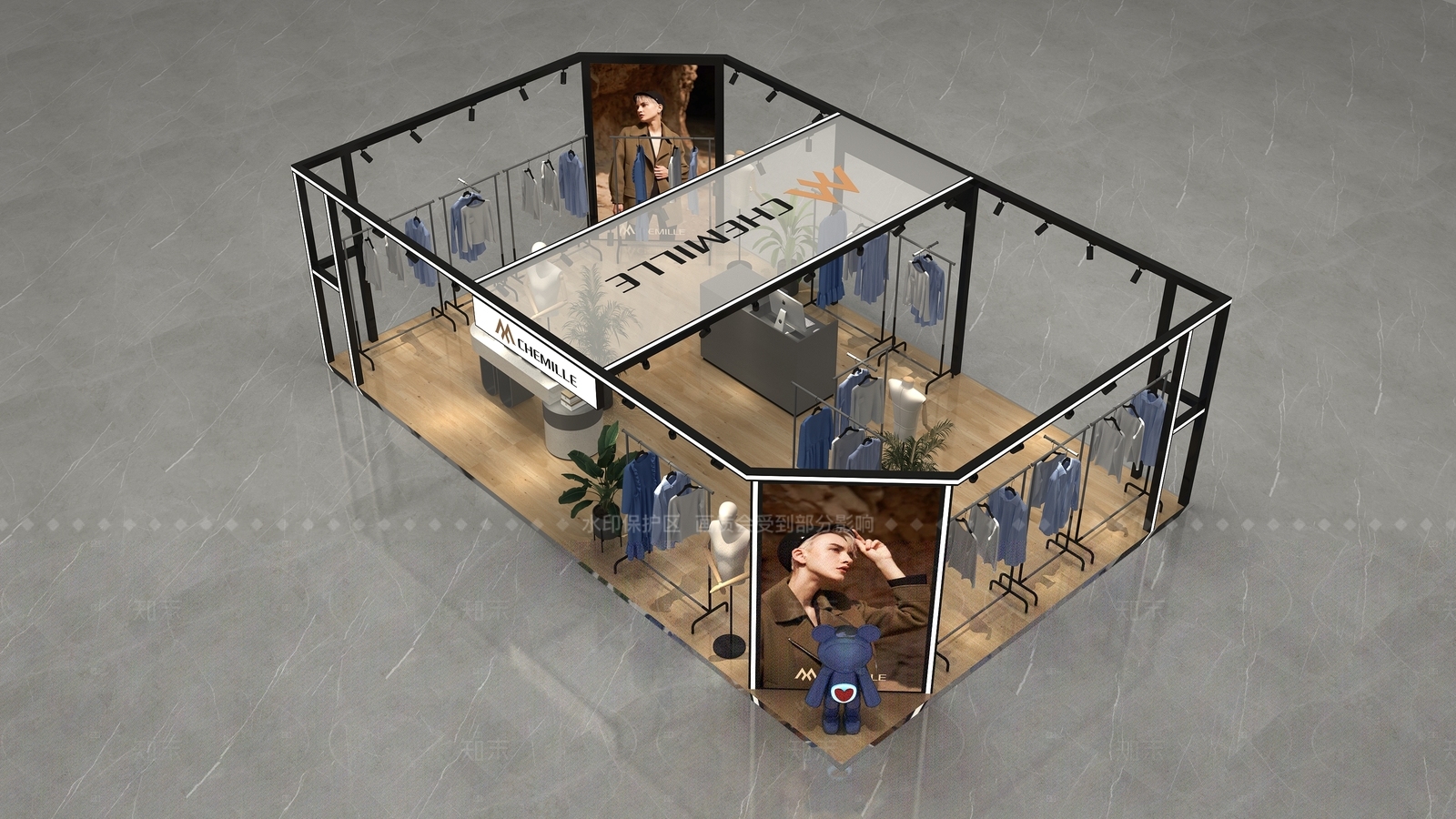 现代服装店3D模型下载【ID:1163413673】