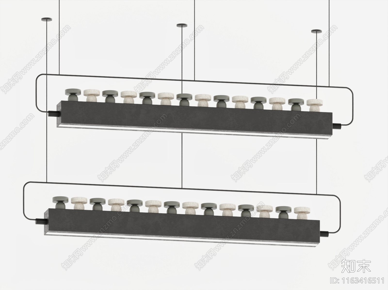 现代吊灯3D模型下载【ID:1163416511】