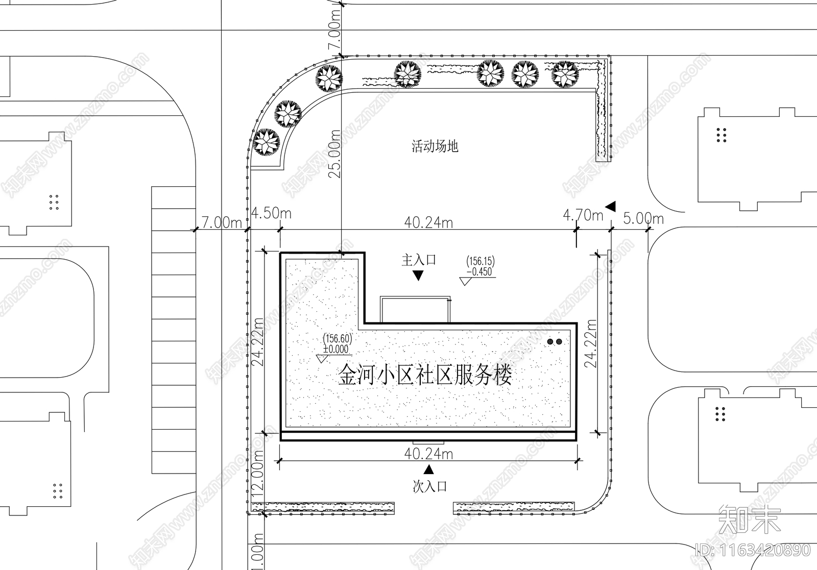 现代新中式养老院cad施工图下载【ID:1163420890】