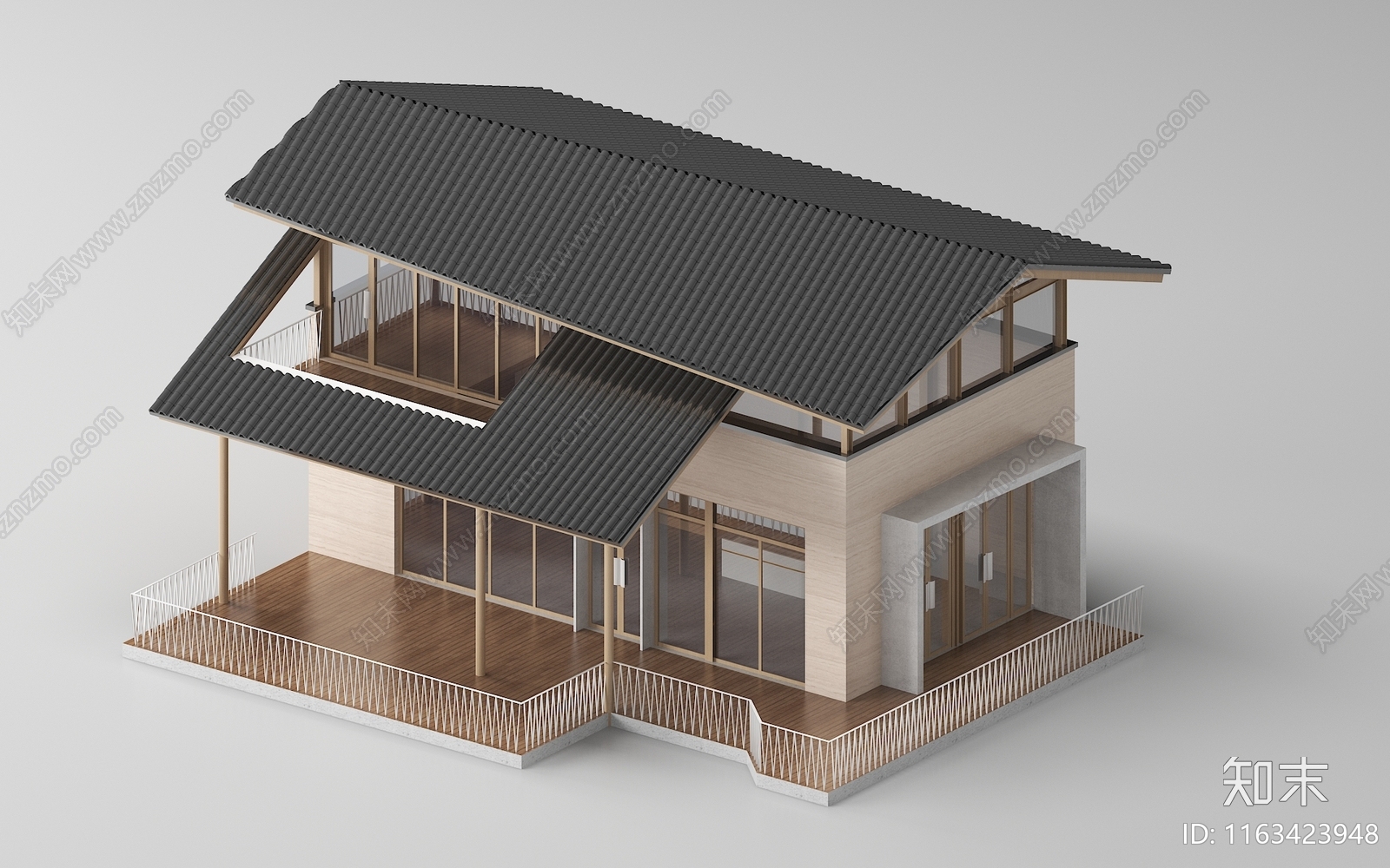 现代民宿3D模型下载【ID:1163423948】