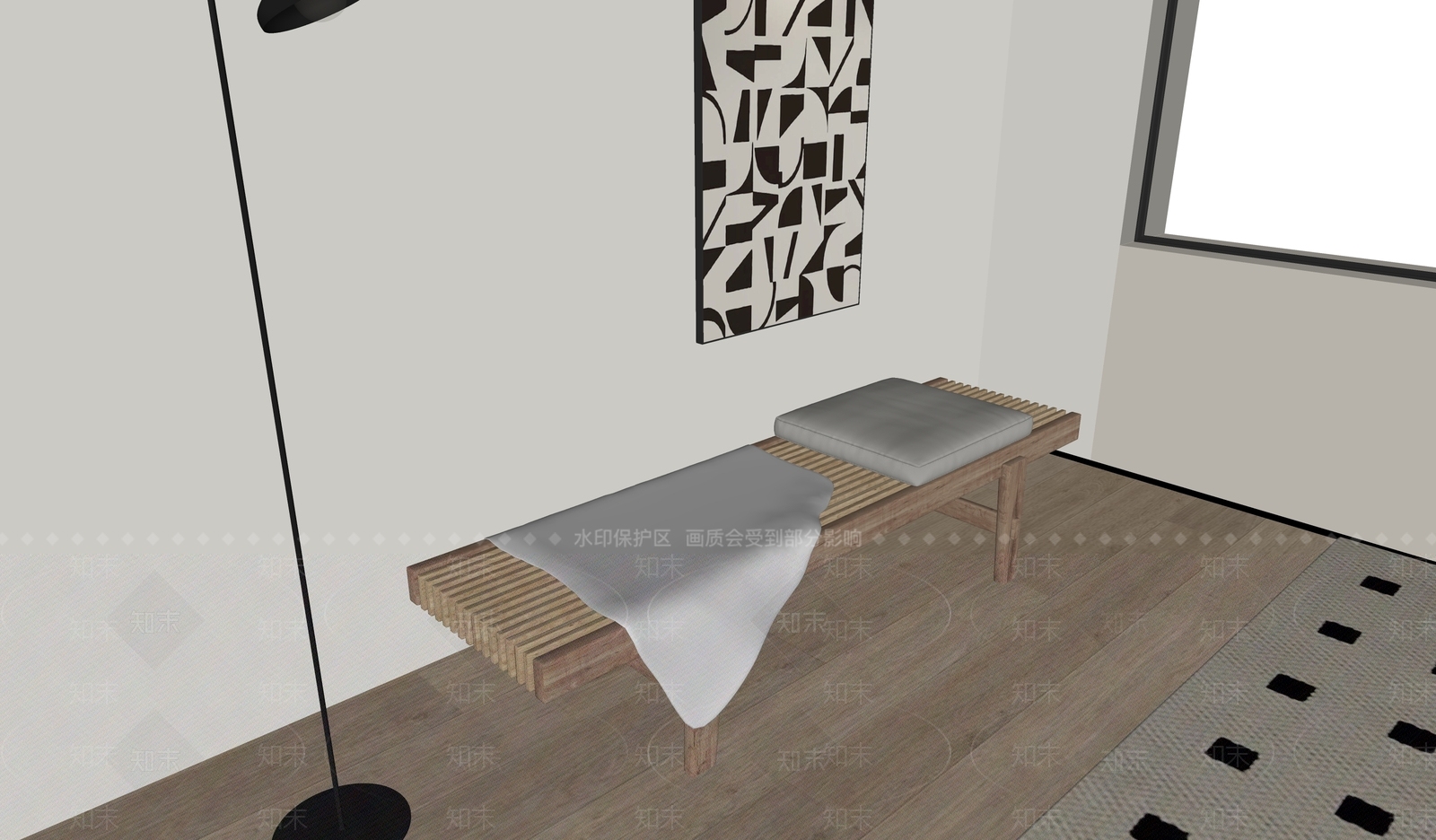 床尾凳SU模型下载【ID:1163424293】