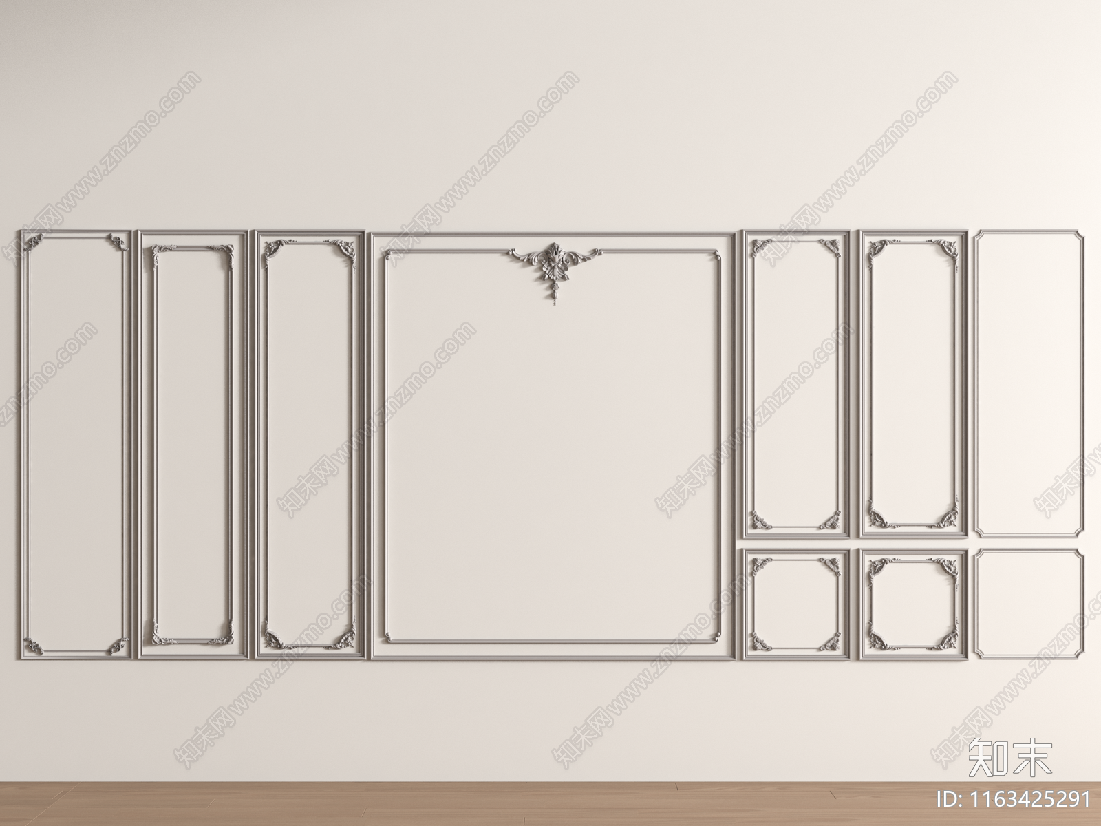 法式护墙板3D模型下载【ID:1163425291】