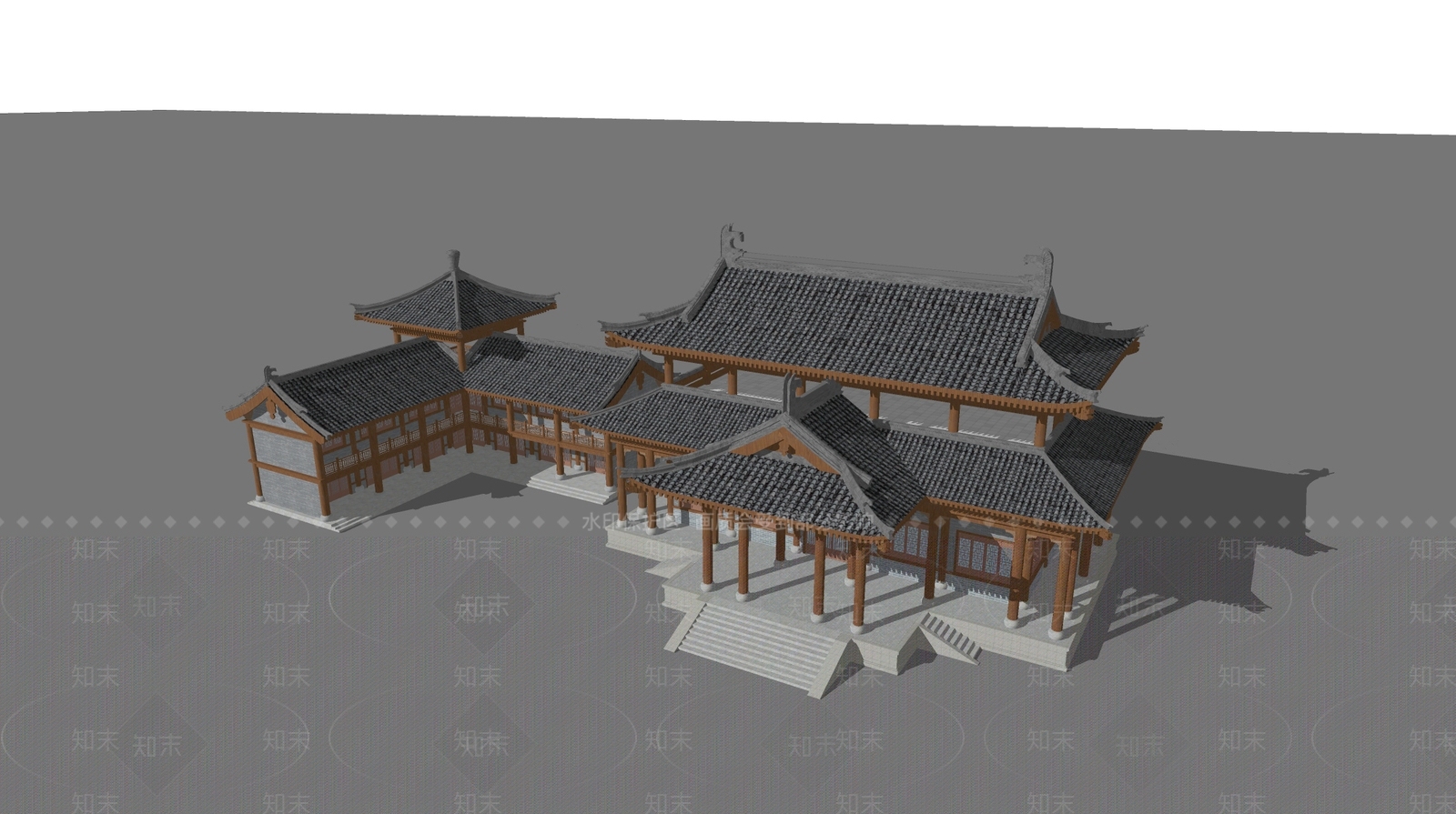 中式乡村民房SU模型下载【ID:1163429967】