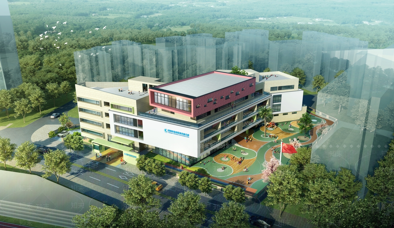 现代幼儿园SU模型下载【ID:1163430437】