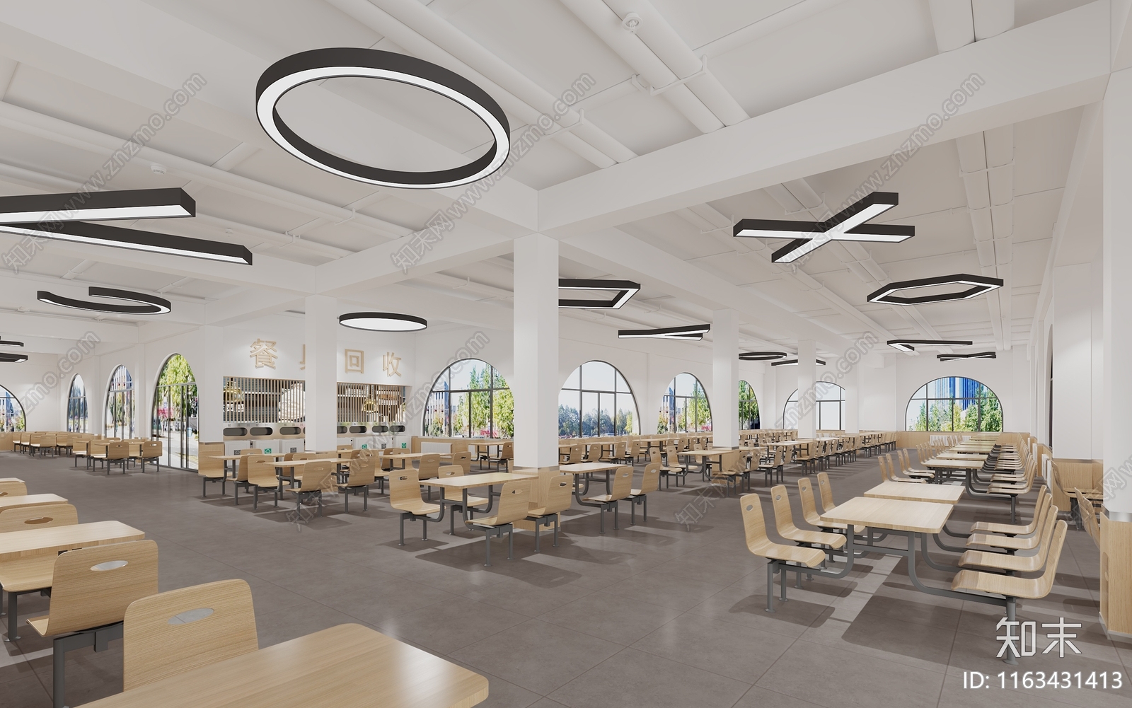 现代食堂3D模型下载【ID:1163431413】