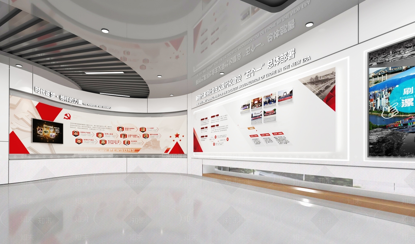 现代党建展厅SU模型下载【ID:1163438358】