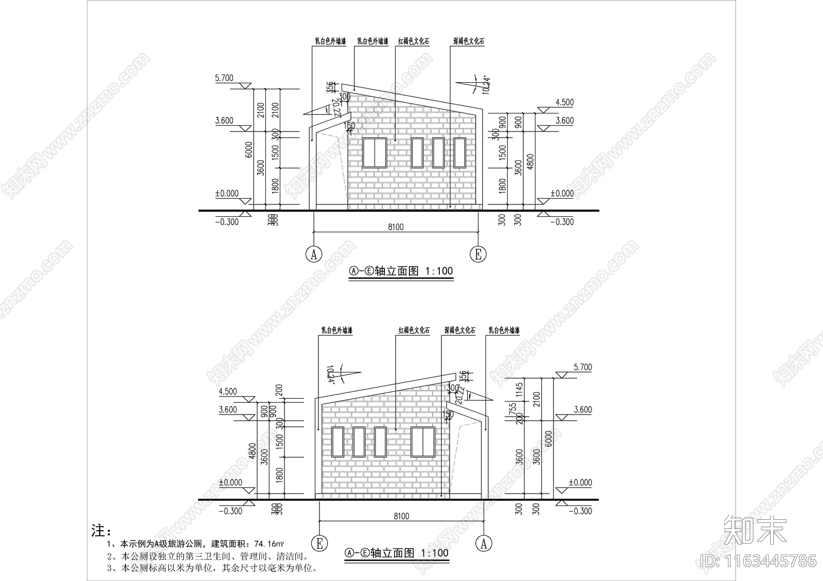 现代新中式公厕cad施工图下载【ID:1163445786】