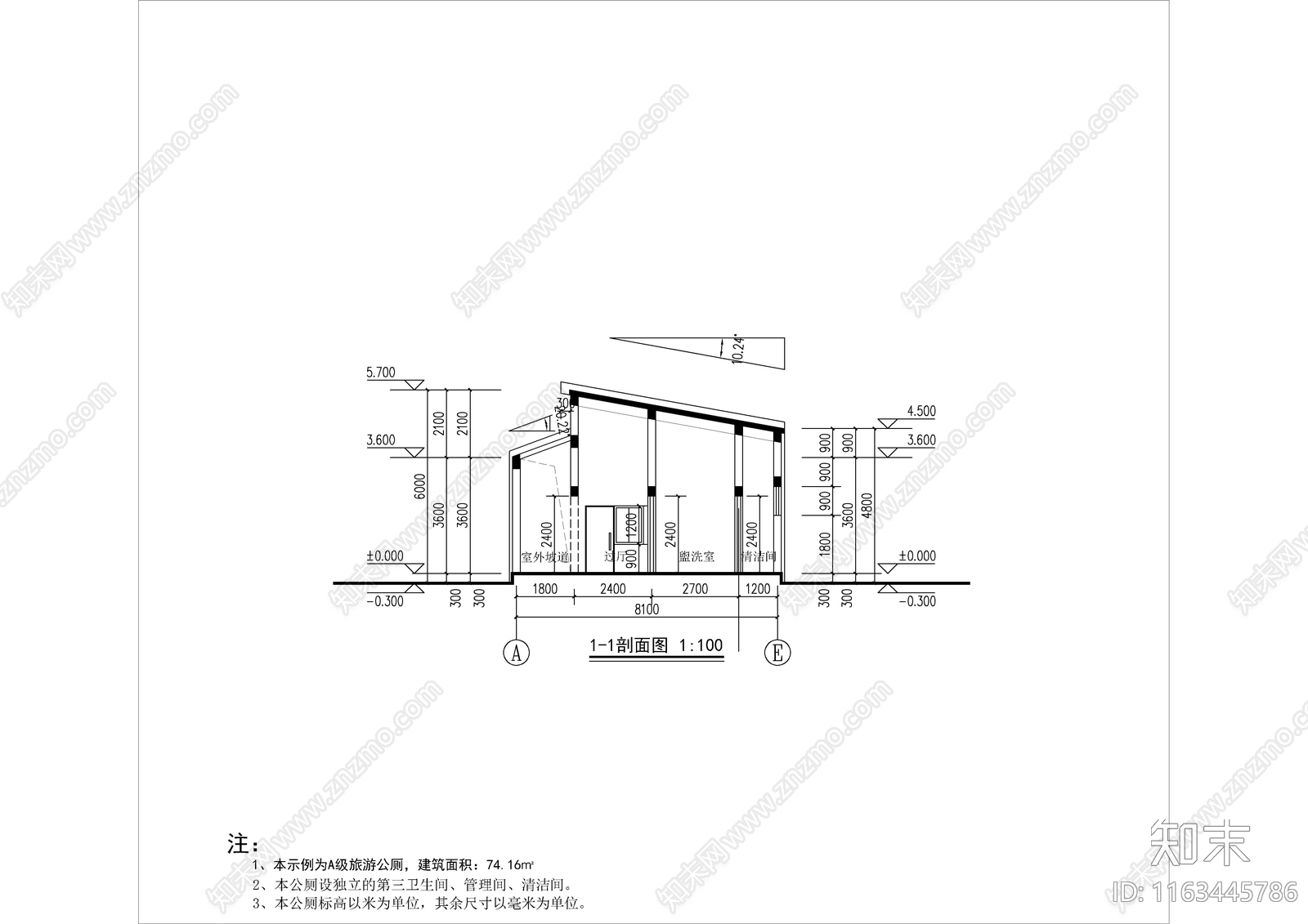 现代新中式公厕cad施工图下载【ID:1163445786】