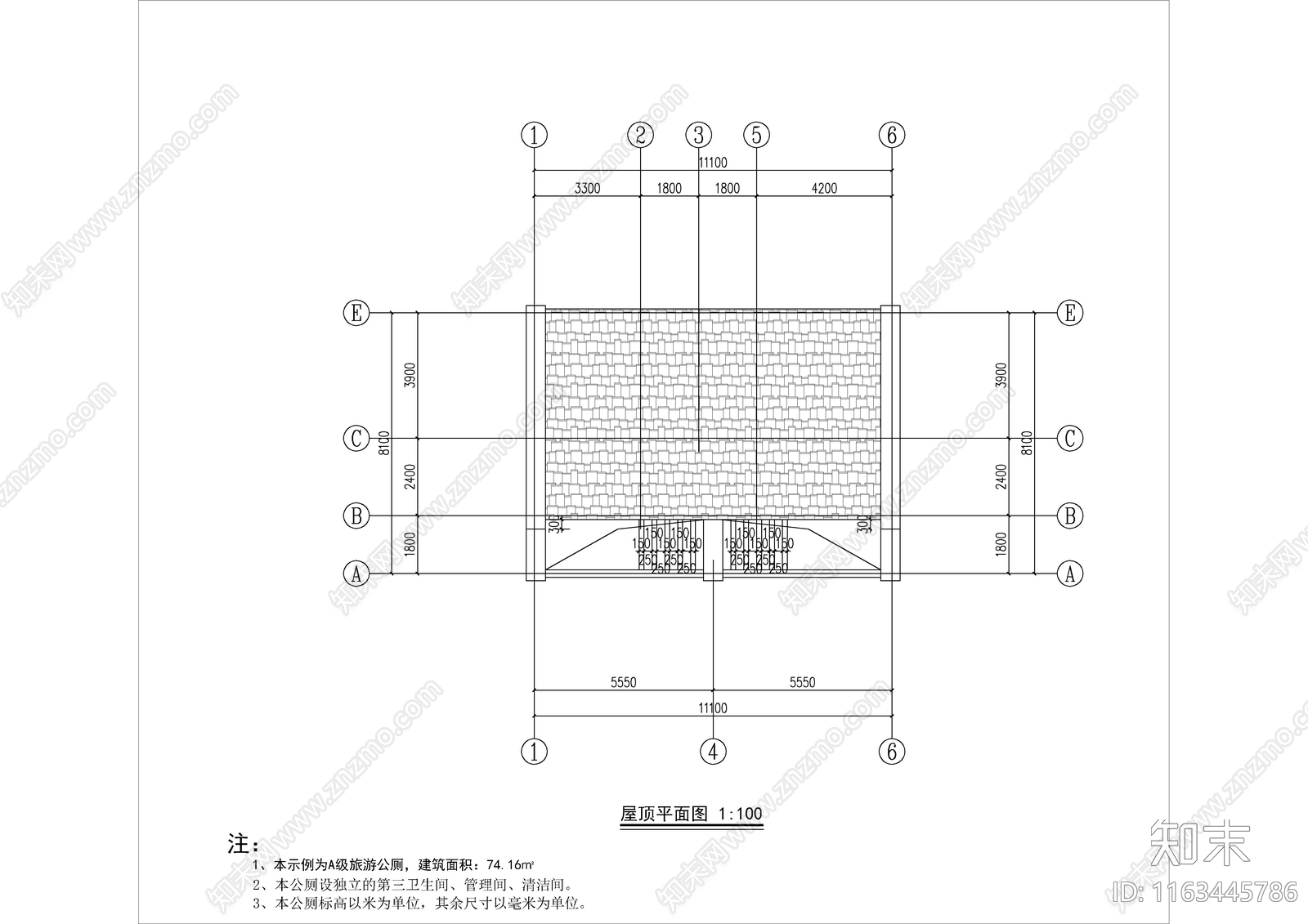 现代新中式公厕cad施工图下载【ID:1163445786】