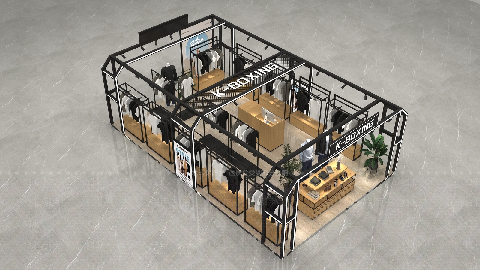 现代服装店3D模型下载【ID:1163451079】