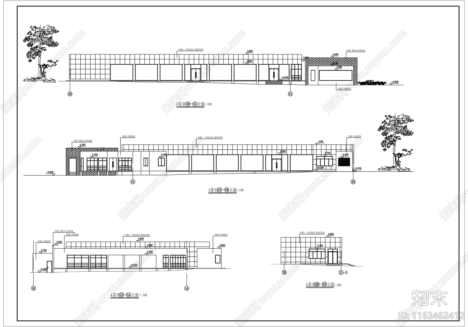 新中式中式便利店cad施工图下载【ID:1163462412】