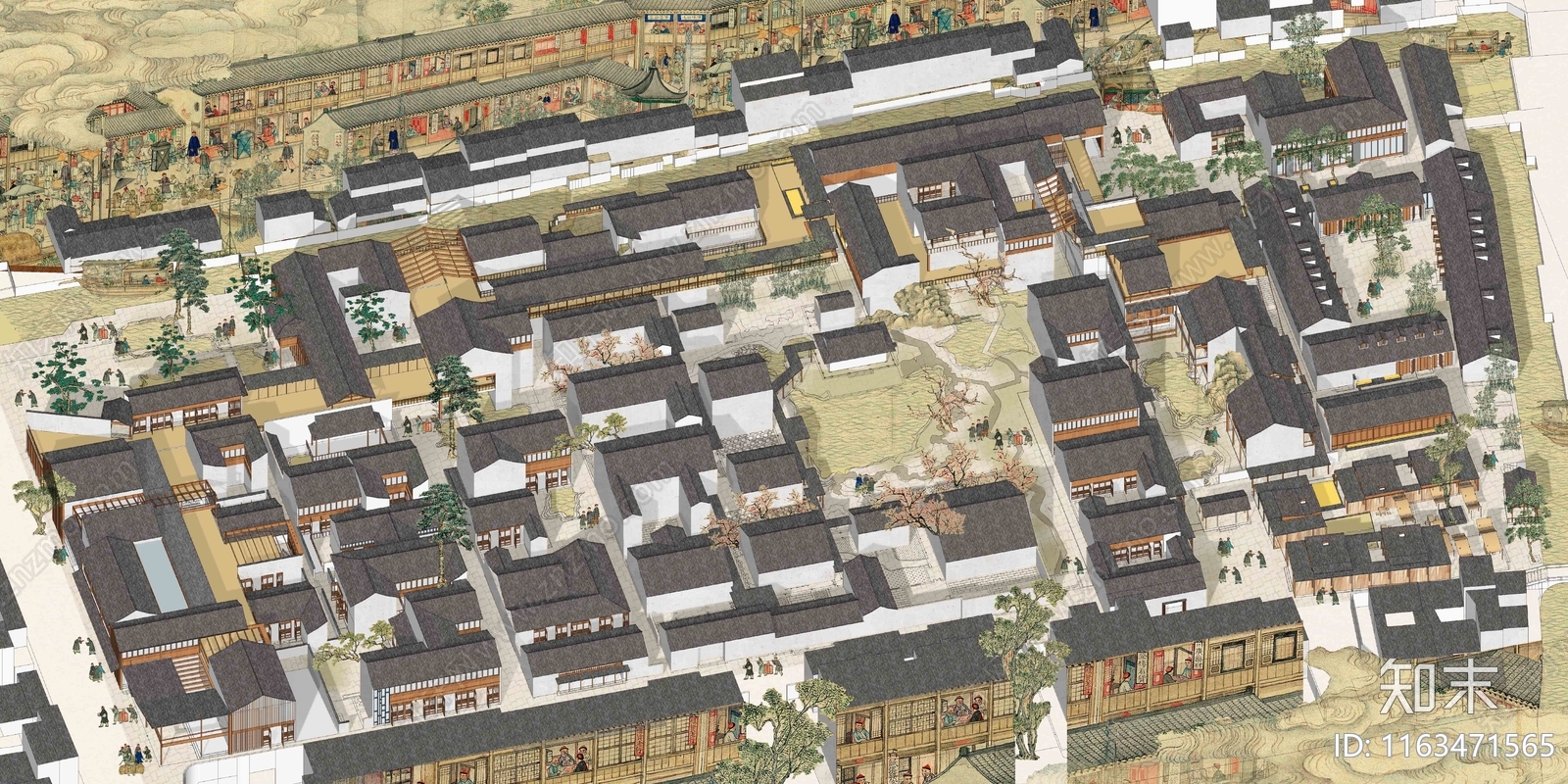 中式鸟瞰图下载【ID:1163471565】