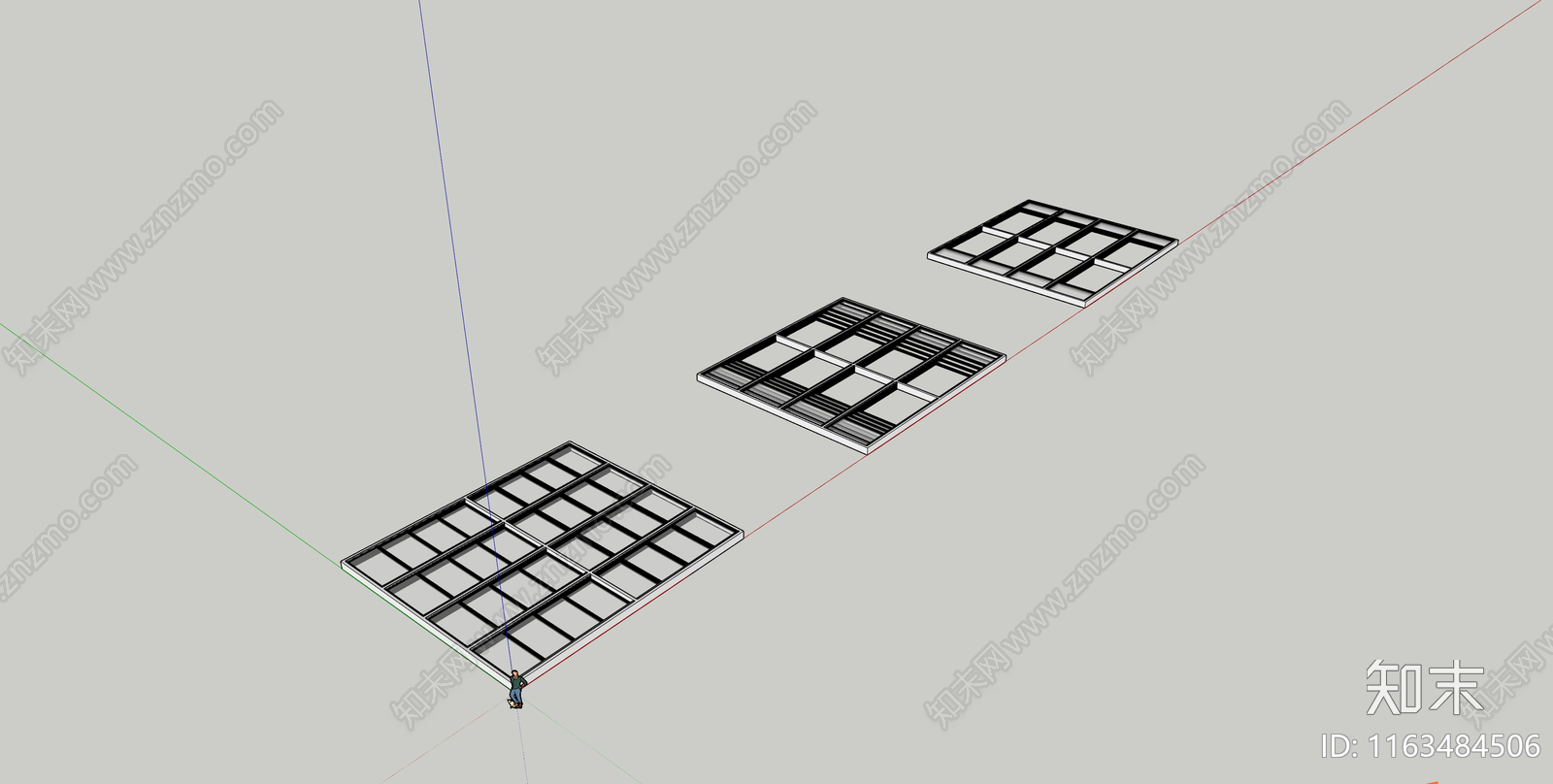 现代工业折叠窗SU模型下载【ID:1163484506】