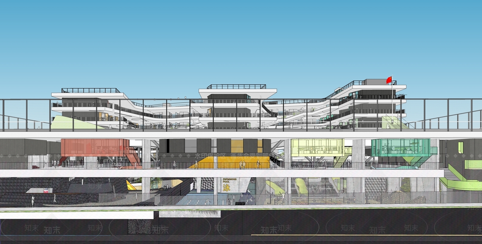 学校建筑SU模型精品下载_SketchUp模型_知末网
