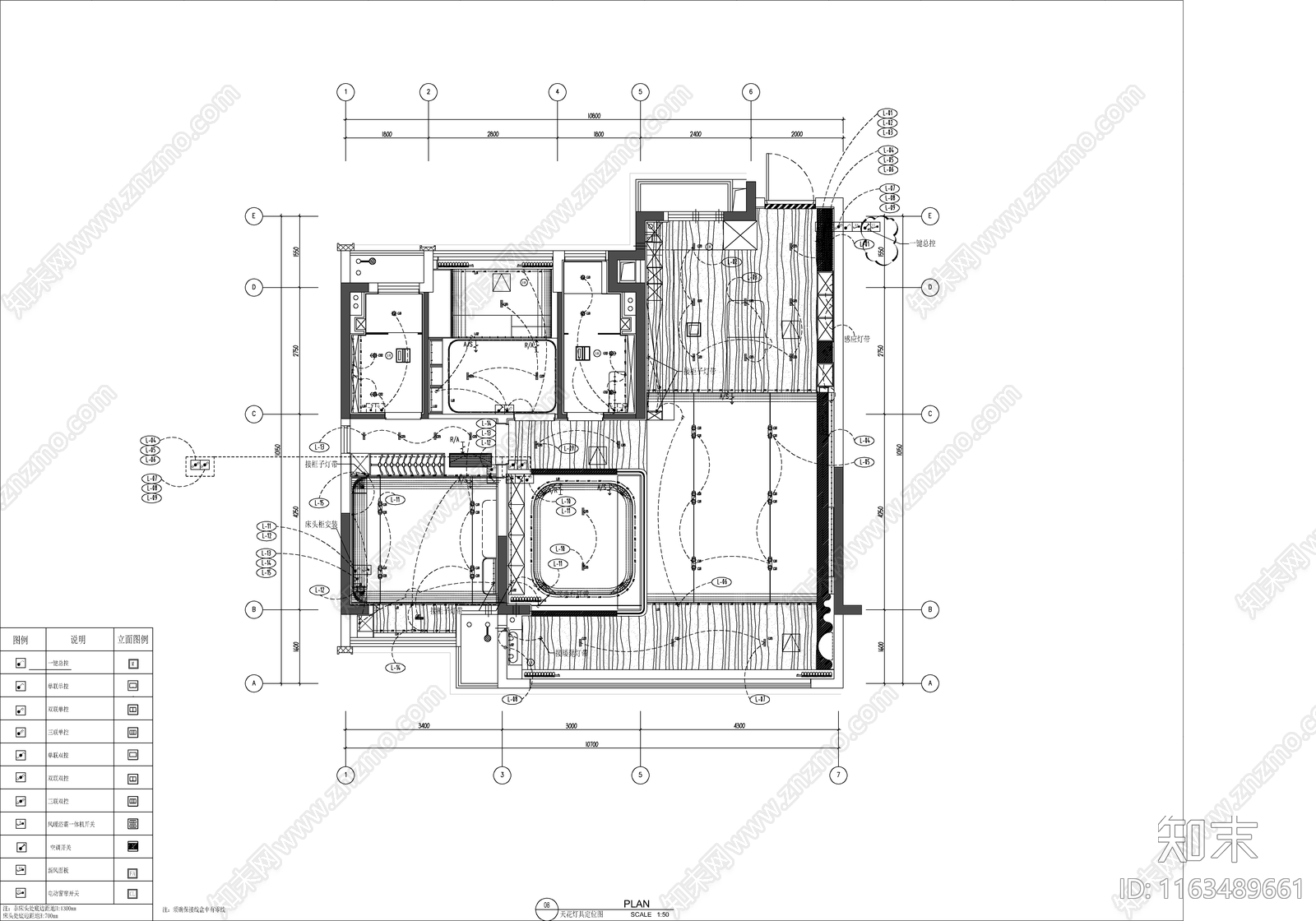 新中式现代卧室施工图下载【ID:1163489661】