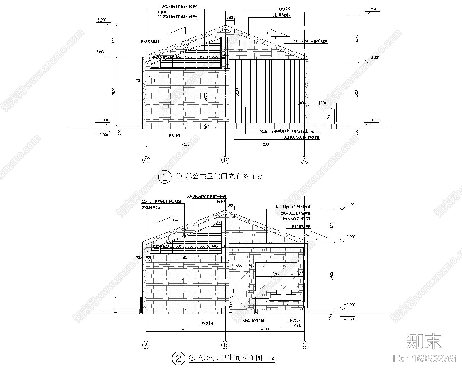 新中式公厕cad施工图下载【ID:1163502761】