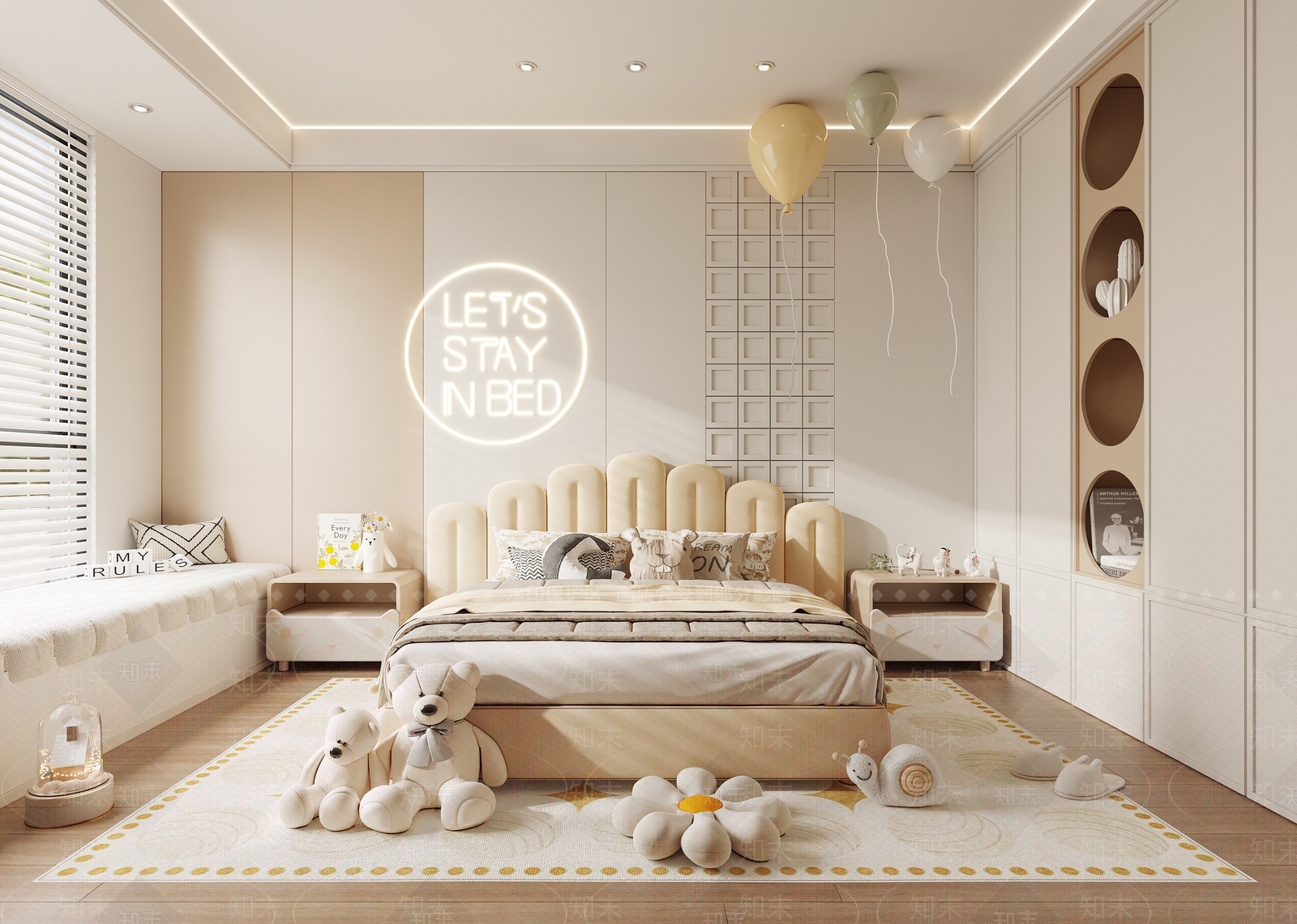 现代北欧通用儿童房3D模型下载【ID:1163505053】