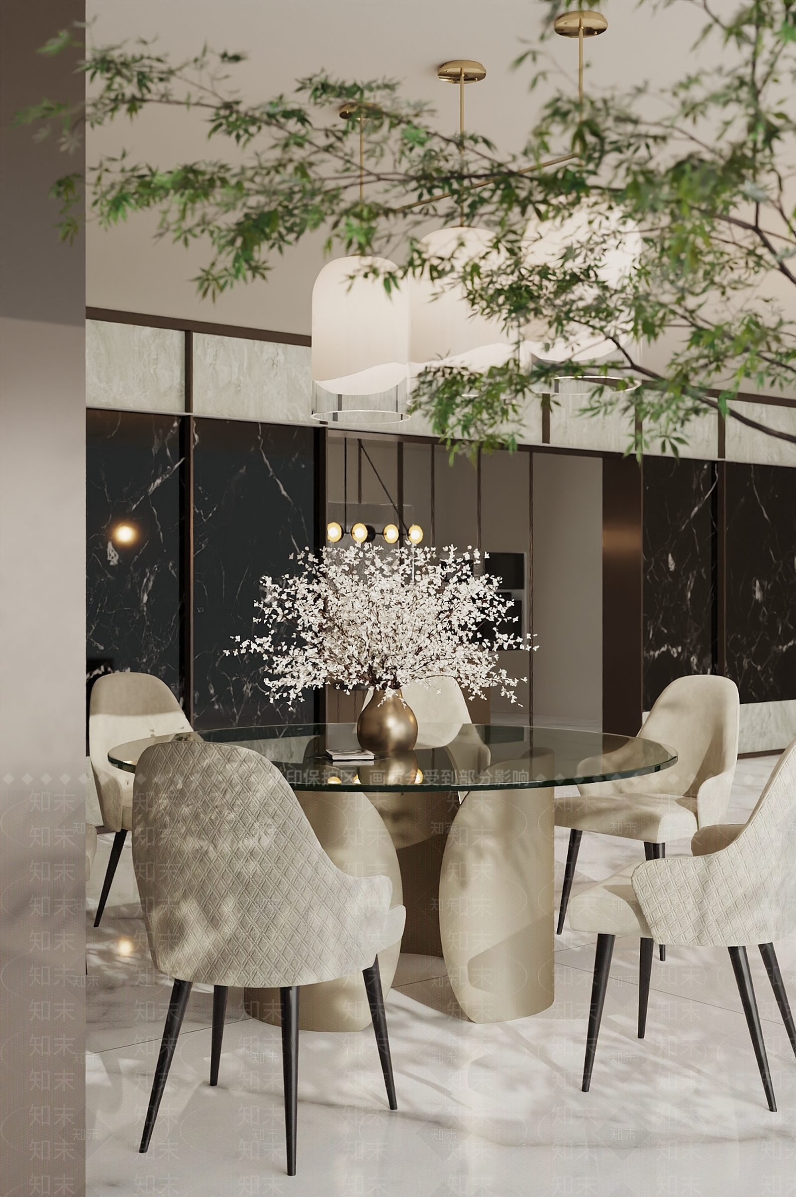 现代家居餐厅3D模型下载【ID:1163506981】