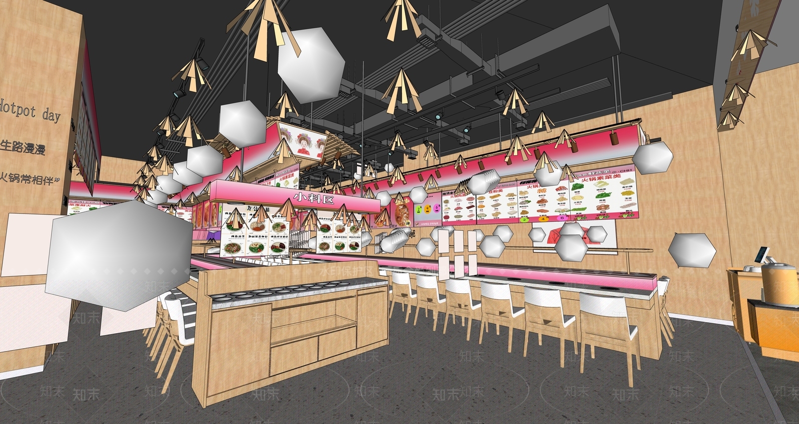 现代火锅店SU模型下载【ID:1163514530】