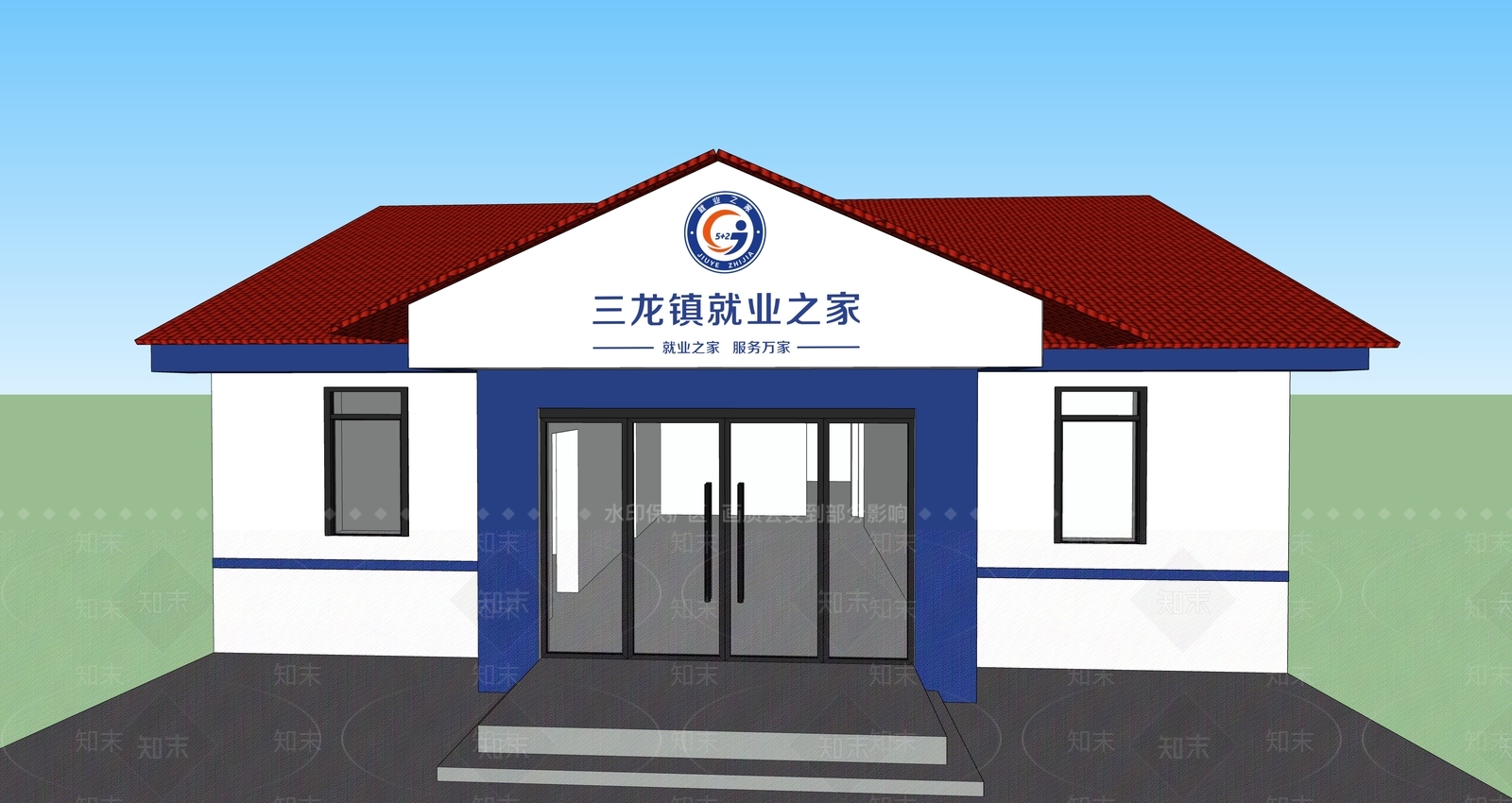 现代办事大厅SU模型下载【ID:1163514761】
