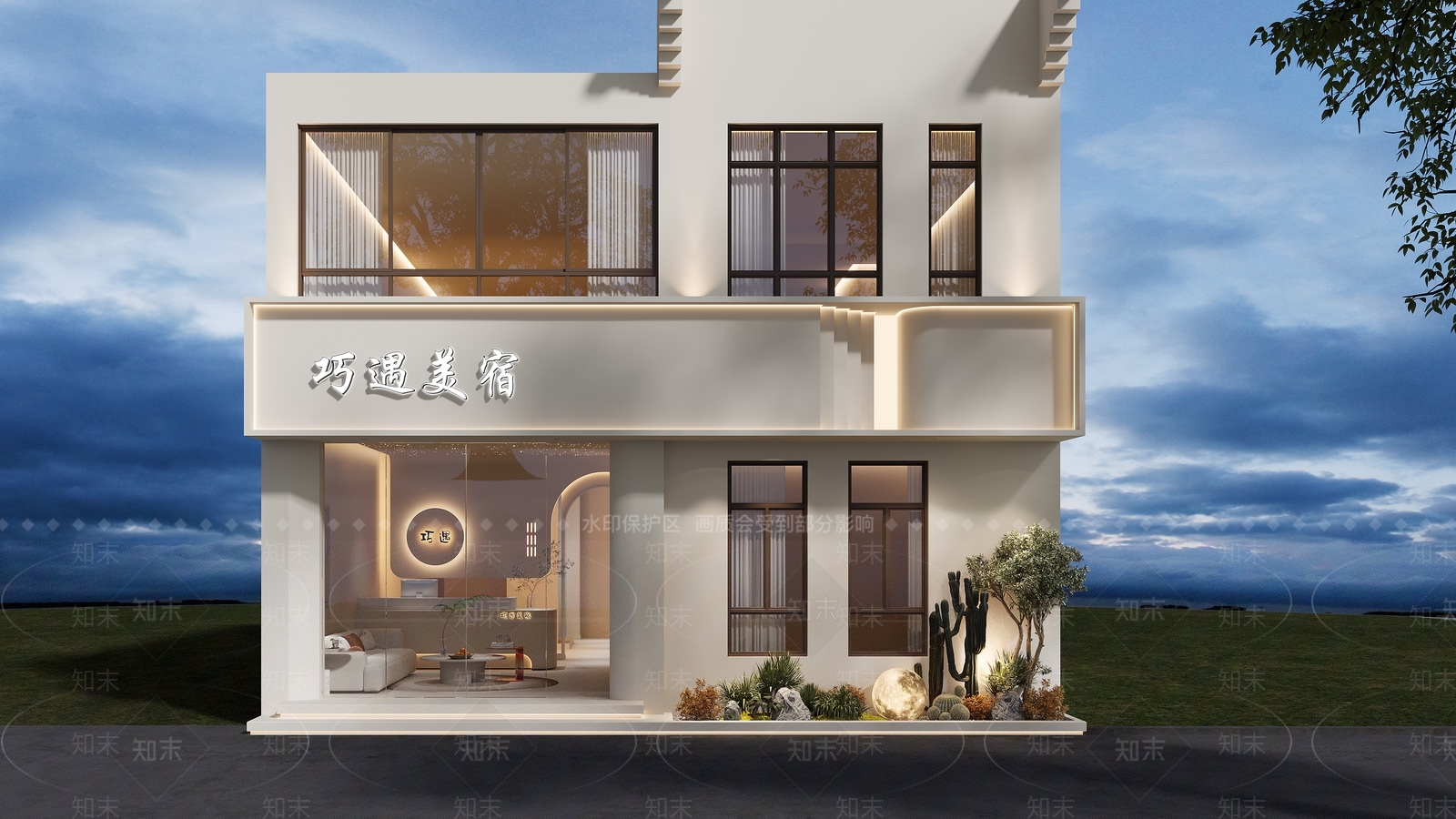 奶油门头3D模型下载【ID:1163521779】