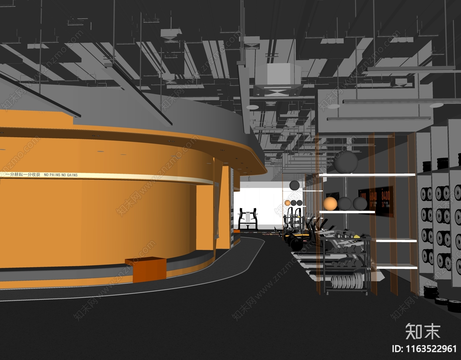 现代健身房SU模型下载【ID:1163522961】
