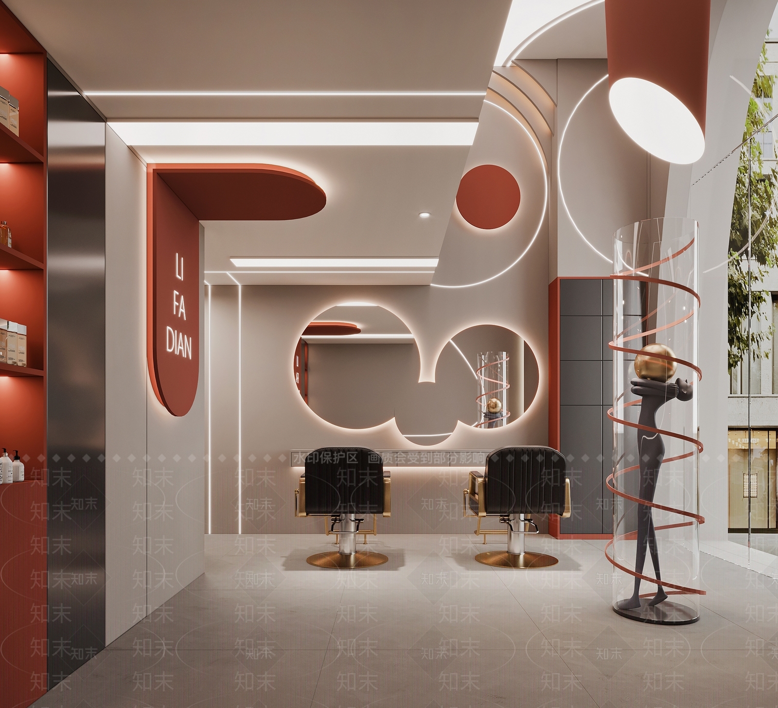 现代美发店3D模型下载【ID:1163530128】