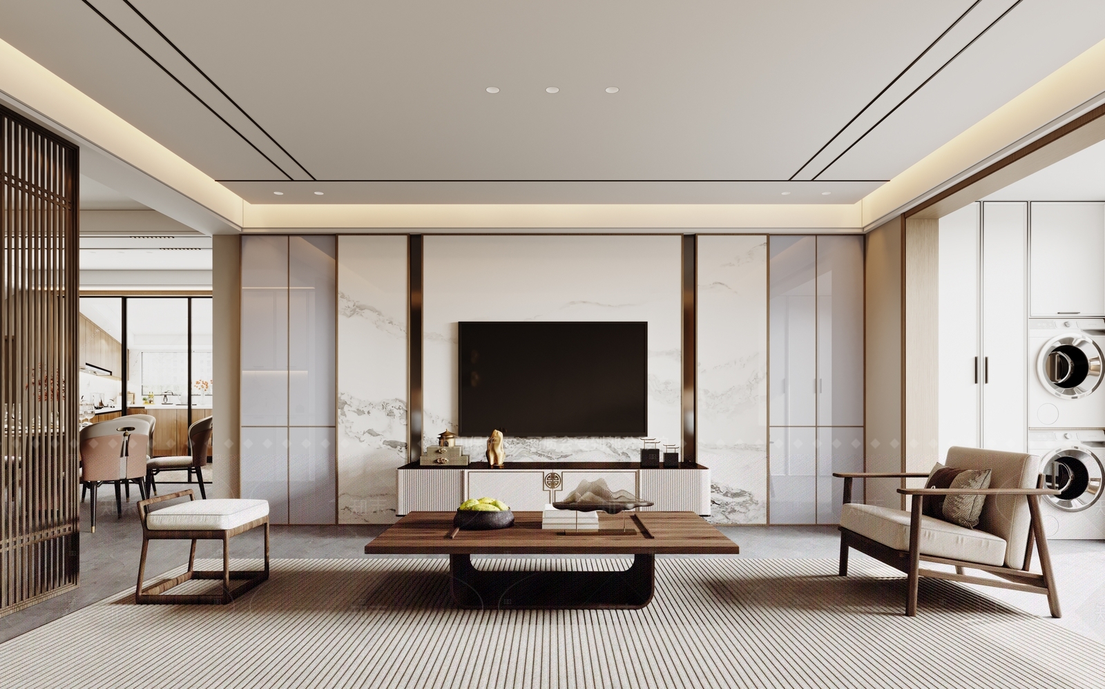 新中式玄关3D模型下载【ID:1214625332】