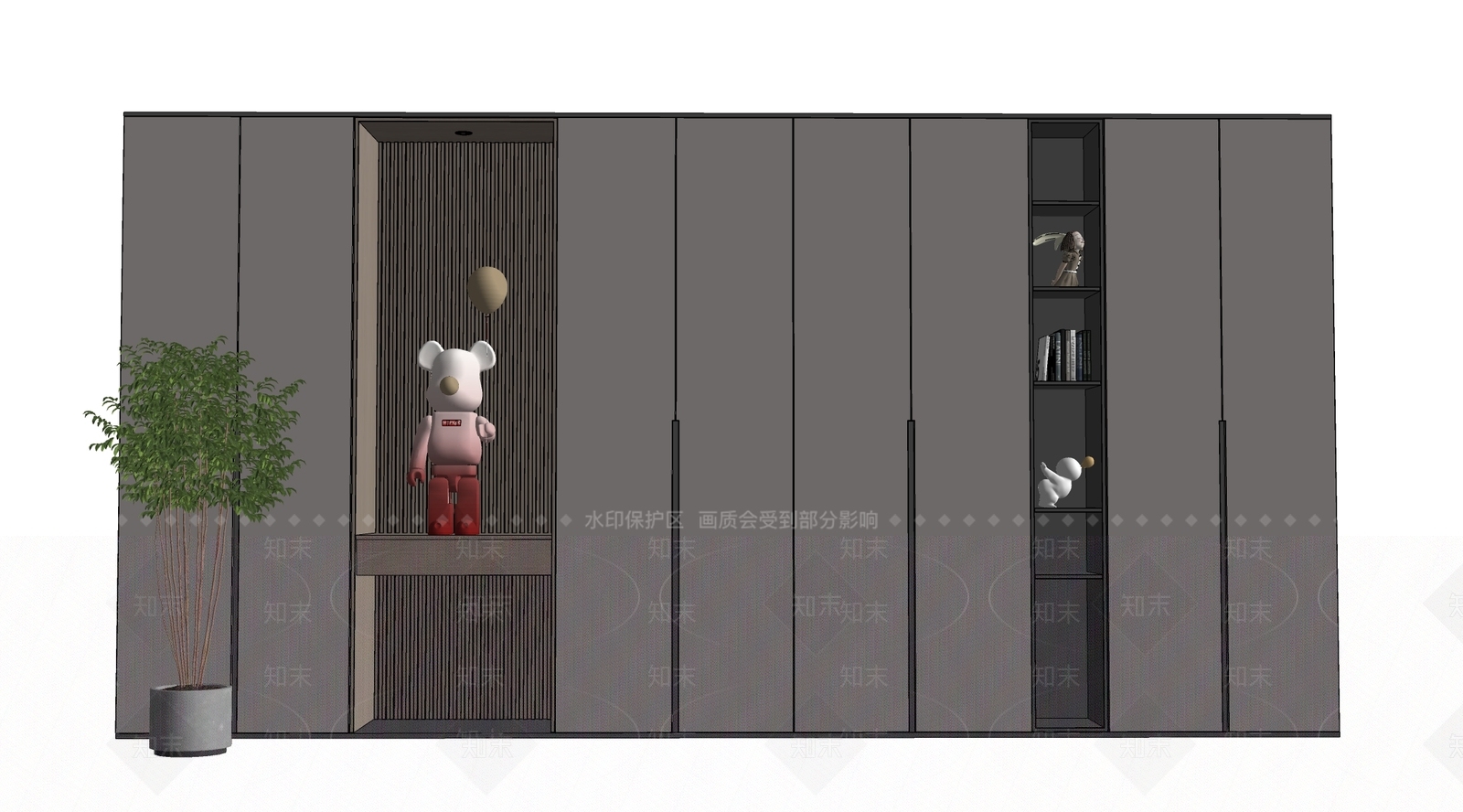 现代储物柜SU模型下载【ID:1163534793】
