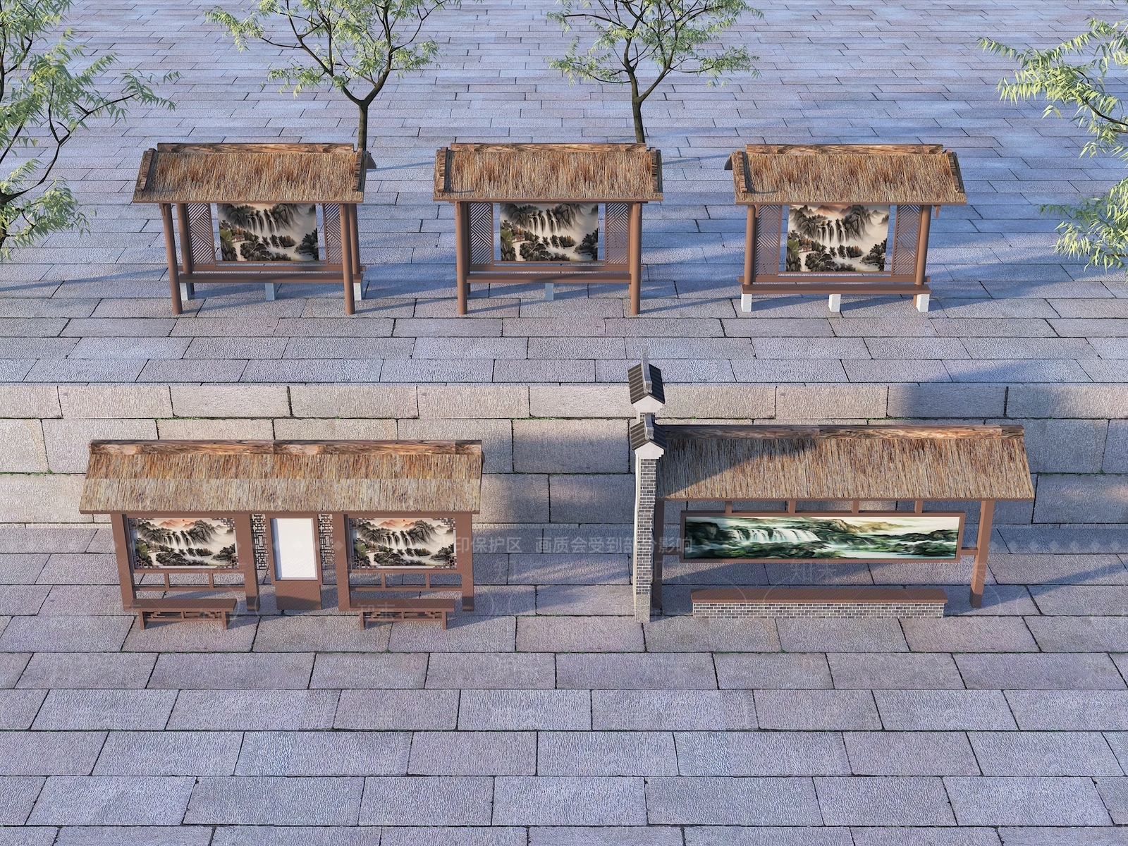 新中式中式亭子3D模型下载【ID:1163541711】