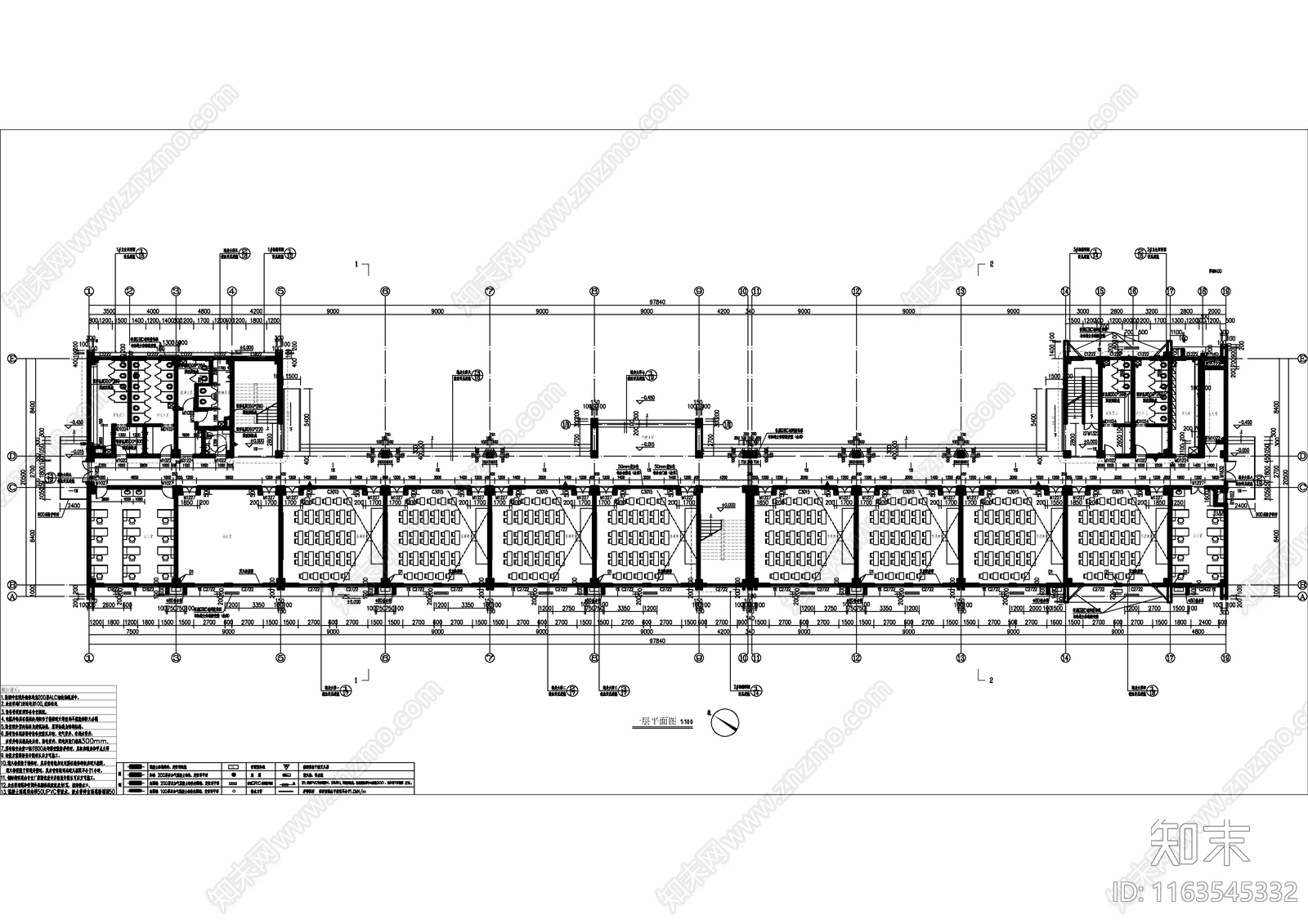现代学校建筑cad施工图下载【ID:1163545332】