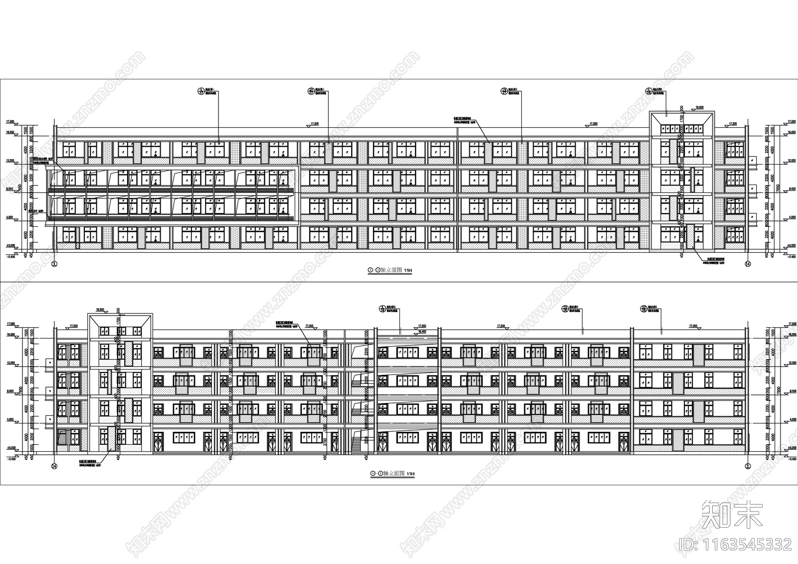 现代学校建筑cad施工图下载【ID:1163545332】