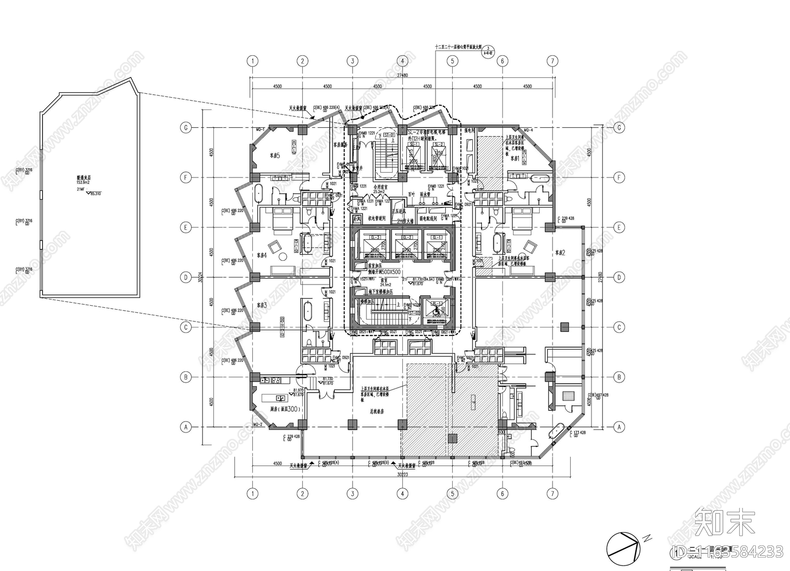 现代商业综合体cad施工图下载【ID:1163584233】