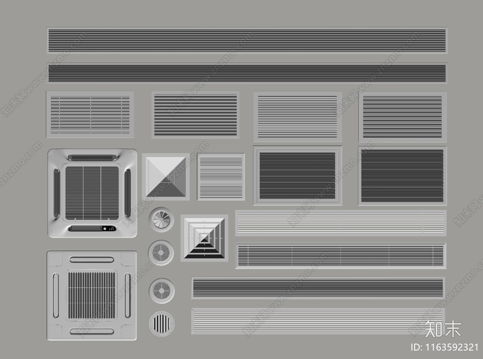 空调出风口SU模型下载【ID:1163592321】