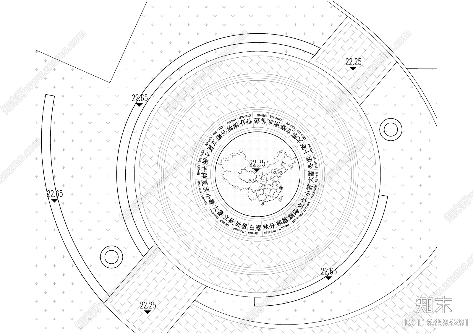 现代中式校园景观cad施工图下载【ID:1163595281】