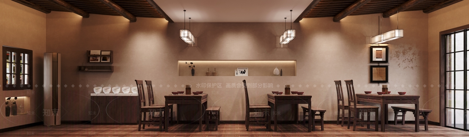 美式其他餐饮空间3D模型下载【ID:1163602803】