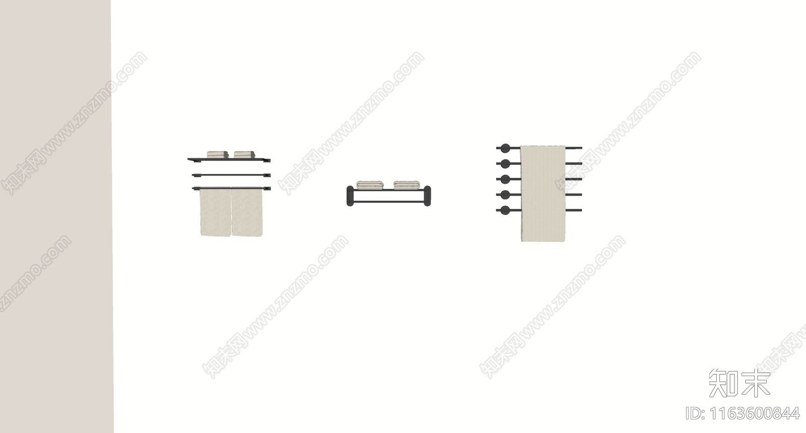 毛巾架SU模型下载【ID:1163600844】