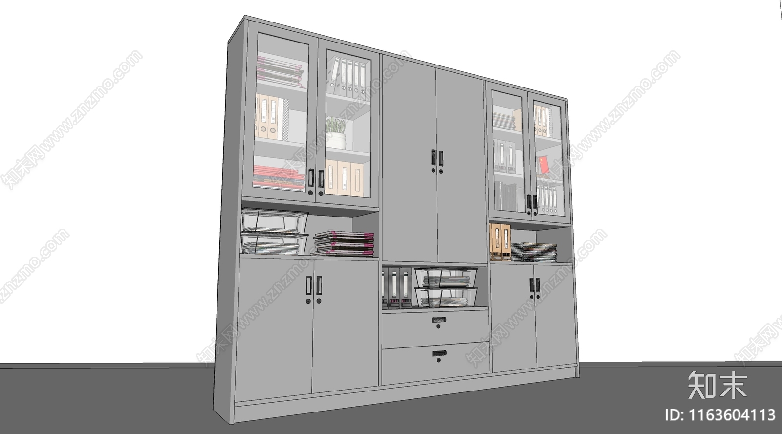 现代文件柜SU模型下载【ID:1163604113】
