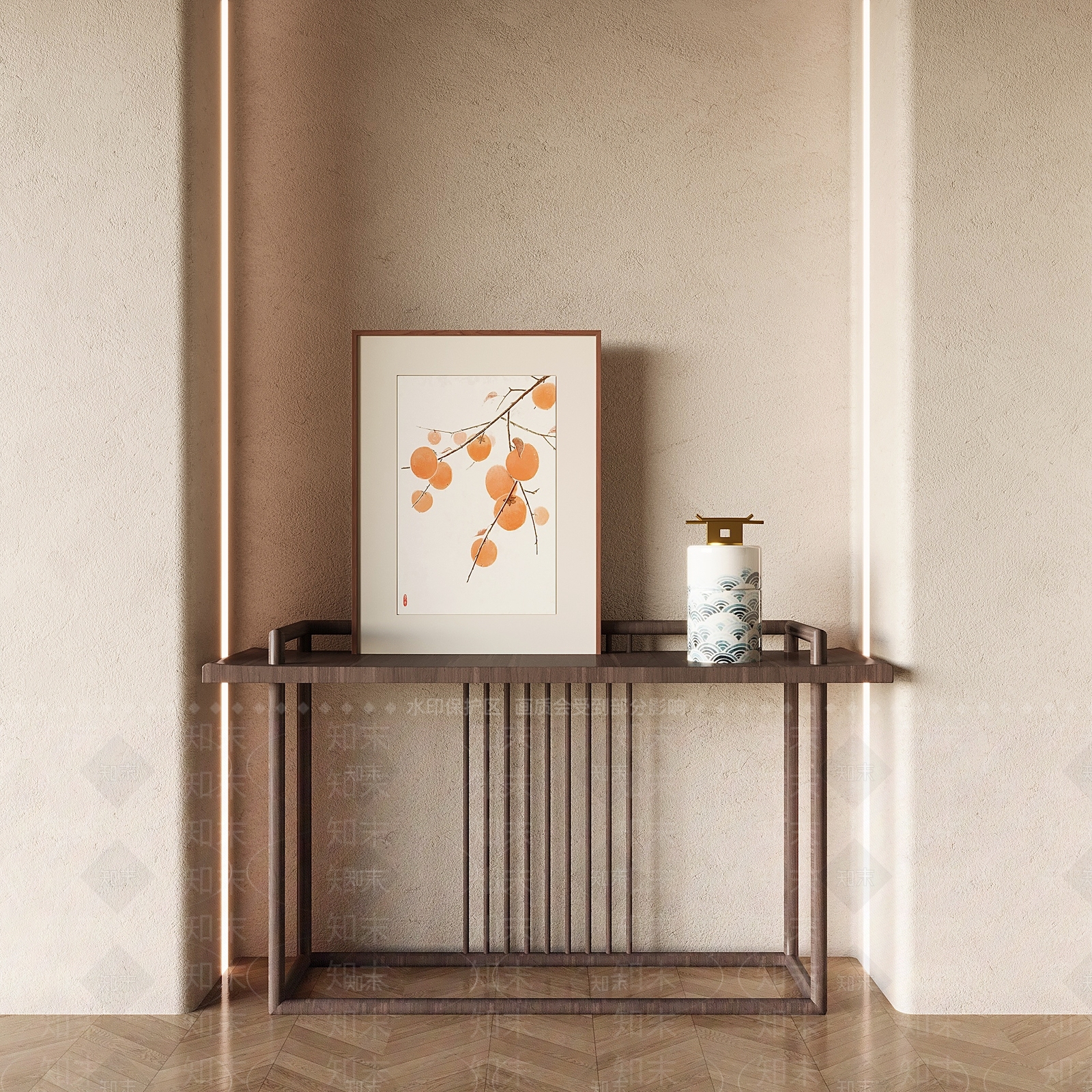 新中式侘寂条案3D模型下载【ID:1163615729】