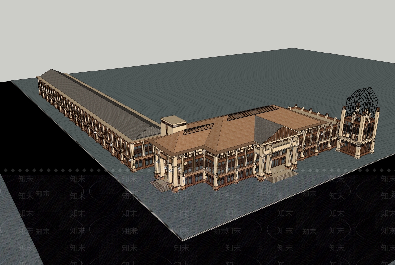 欧式简欧售楼处建筑SU模型下载【ID:1163620855】