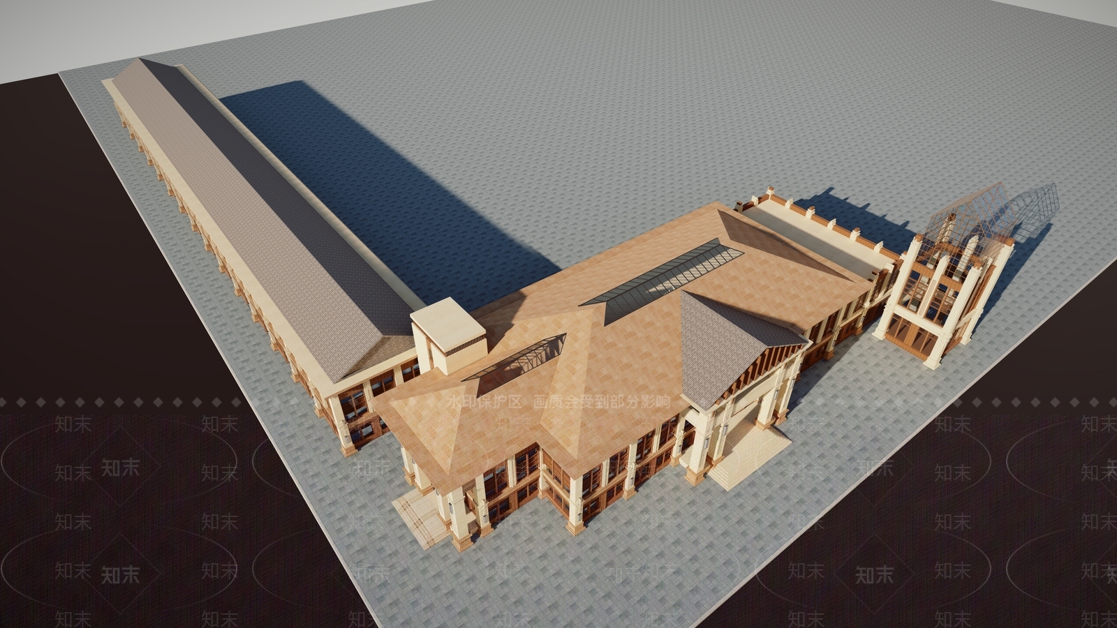 欧式简欧售楼处建筑SU模型下载【ID:1163620855】