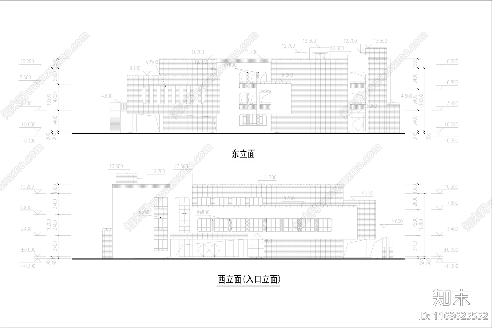 现代幼儿园建筑cad施工图下载【ID:1163625552】