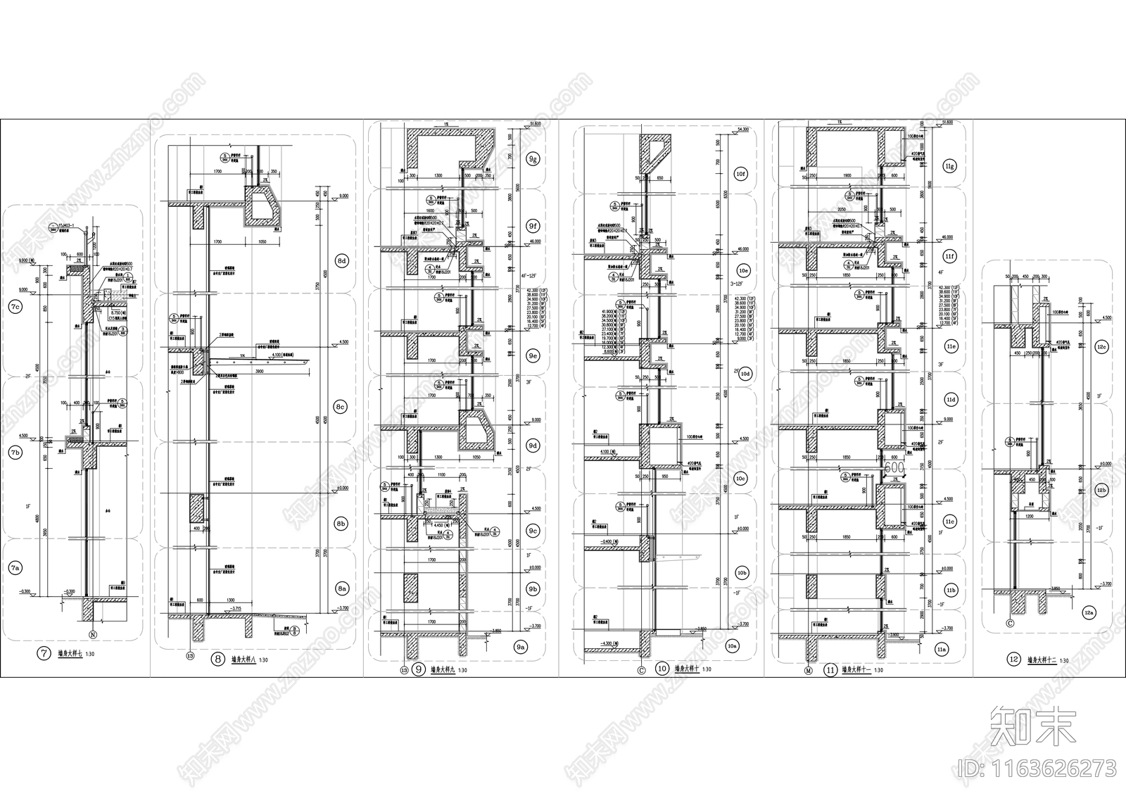 现代办公楼建筑cad施工图下载【ID:1163626273】